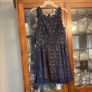 Jodi Kristopher Midnight Blue Lace Dress